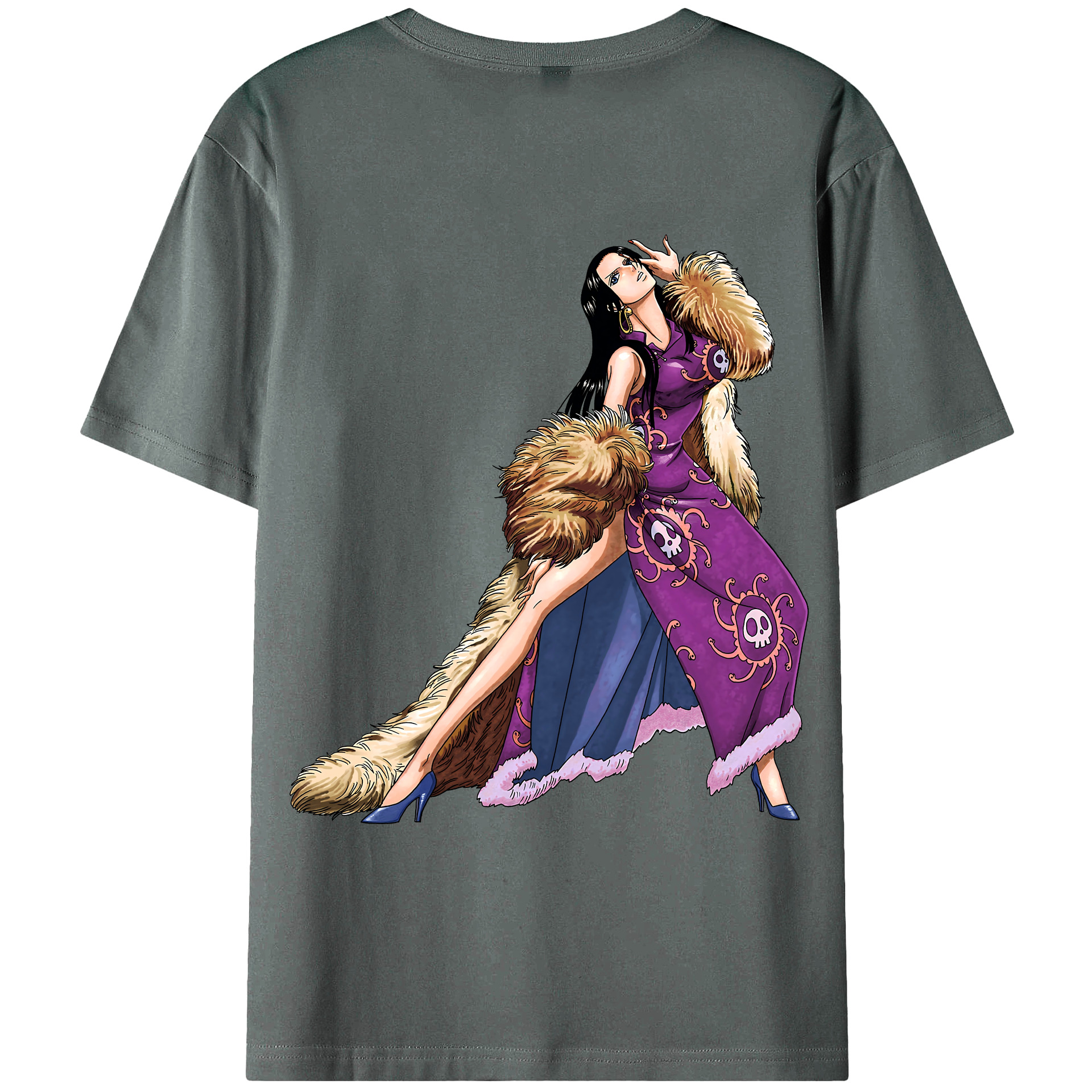 ワンピース ボア・ハンコック ONE PIECE Boa·Hancock 綿100％ メンズ半袖Tシャツ（バックプリント） 通気性